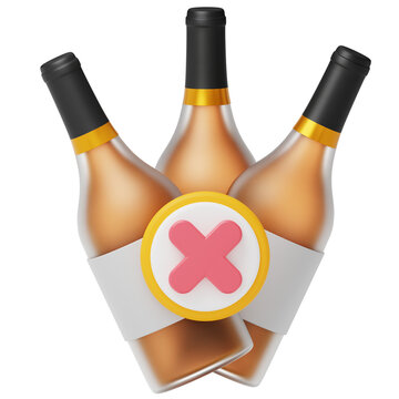 no alcohol 3D icon illustration 