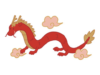 赤い龍のイラスト素材