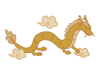 黄色の龍のイラスト素材