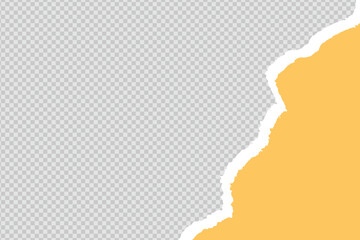 Torn paper yellow and white color ripped paper background post, banner, design