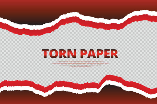 Torn paper red and white color ripped paper background post, banner, design