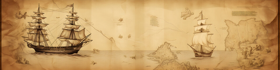 Old paper map illustration background