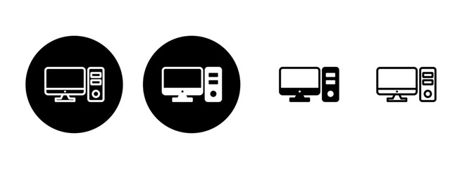 Computer icon set illustration. computer monitor sign and symbol