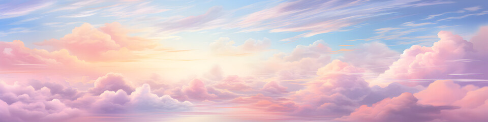 Obraz premium Colorful pastel clouds illustration background