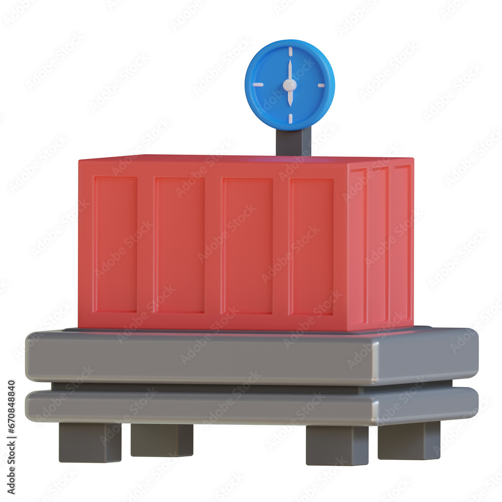 Poster 3d red cargo model with spacious carrying capacity. sturdy design for safe goods transportation. 3d 