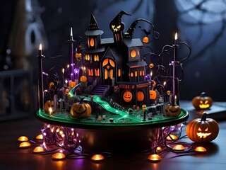 Haunted Circuit Board: Halloween Tech Spectacle Generated by AI