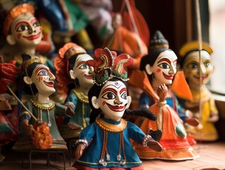 Traditional Indian puppets or handicrafts, highlighting the country’s artistic traditions