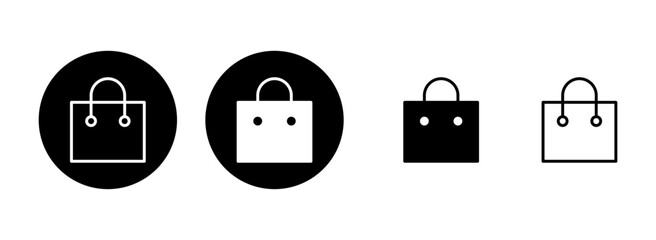 Shopping bag icon set illustration. shopping sign and symbol