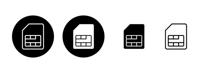 Sim card icon set illustration. dual sim card sign and symbol