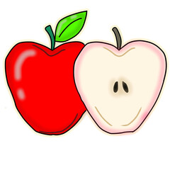 red apple isolated on white