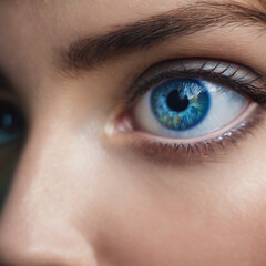 Fototapeta na wymiar Graphics Generative AI image of woman blue eyes 