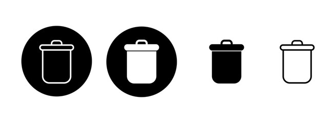 Trash icon set illustration. trash can icon. delete sign and symbol.