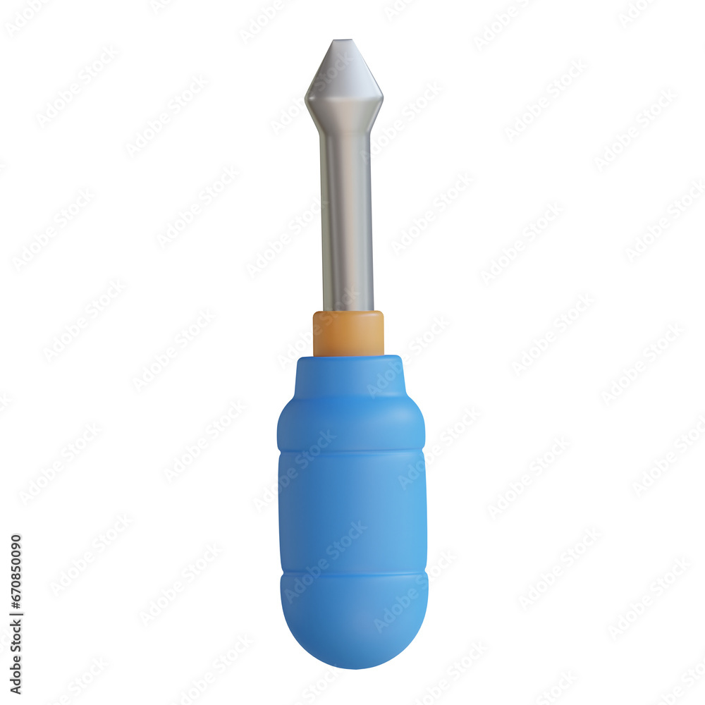Aufkleber 3d awl model with sharp tip and ergonomic handle details. precision tool for drilling. 3d illustrati