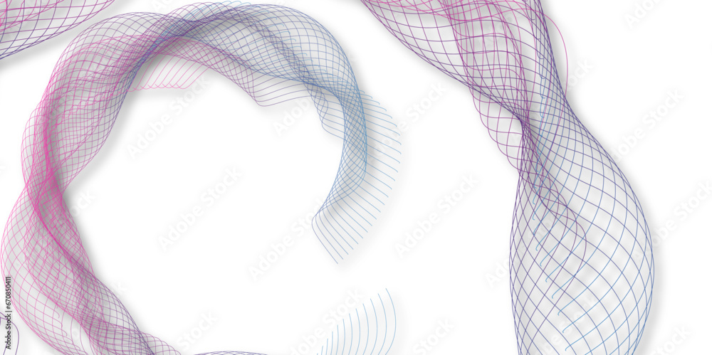 Poster abstract wire gradient mesh. vector illustration rolling hills. network structure surface checkered 
