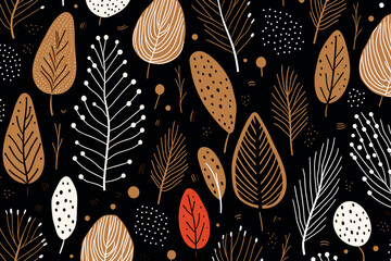 Winter floral seamless pattern background. Good for fashion fabrics, children’s clothing, T-shirts, postcards, email header, wallpaper, banner, posters, events, covers, and more.