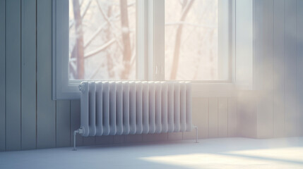 Modern radiator in the room