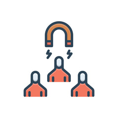 Color illustration icon for leading