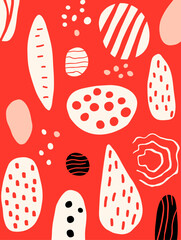 Lines dots shapes floral seamless pattern background. Good for fashion fabrics, children’s clothing, T-shirts, postcards, email header, wallpaper, banner, posters, events, covers, and more.