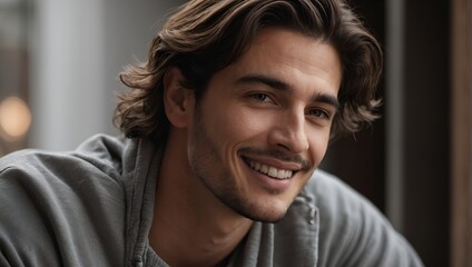 Vibrant Smile: Close-Up Portrait of a 25s American Man