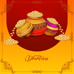 Happy Dhanteras Indian festival traditional celebration background