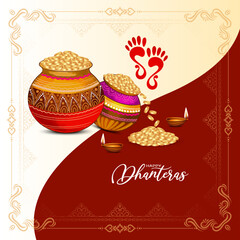 Happy Dhanteras Indian hindu religious festival background