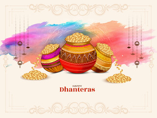 Elegant Happy Dhanteras Indian festival greeting background