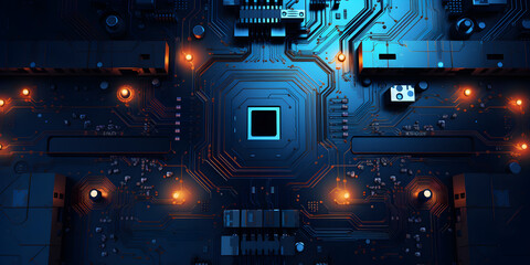 Fototapeta premium Computer technology concept illustration background 