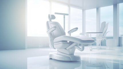 Clean dental office cabinet. Healthy future concept. Sunlit. Ai generative - obrazy, fototapety, plakaty