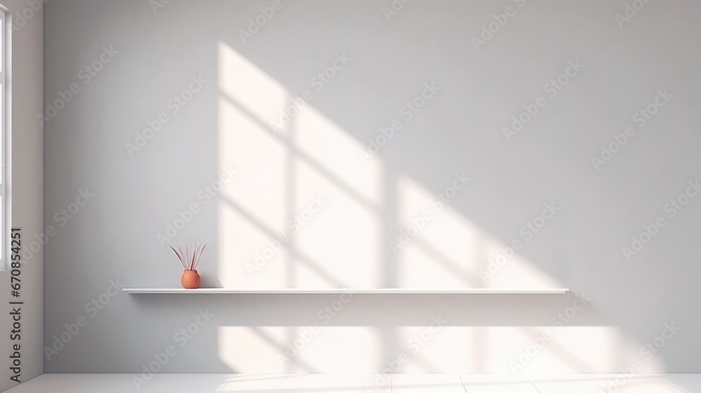 Aufkleber minimal abstract light background for product presentation. shadow and light from windows on plaster