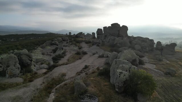 Mysterious rocks of the Phrygian valley, aerial view of the region where history took place