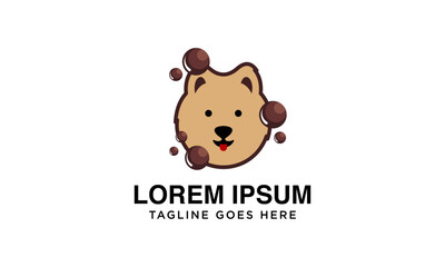 cute bear candy logo design