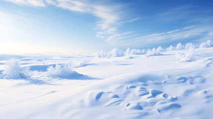 Fototapeta na wymiar 冬の風景、雪が積もる自然の景色
