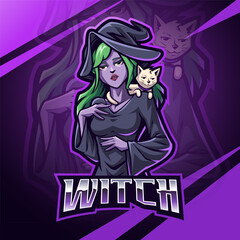 Witch esport mascot logo design © Visink.art