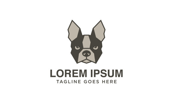 simple pitbull head dog logo design