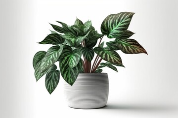  A house indoor plant in a pot on a white background