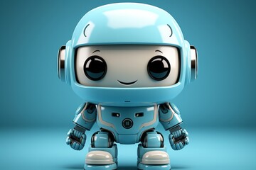 Pastel blue toy robot with a simple and sleek design, fostering creativity and play, Generative AI