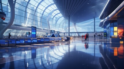Modern terminals at airport