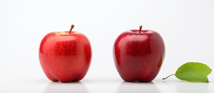 Image Pair of red apples on white backdrop
