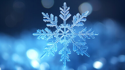 雪の結晶のアップ、冬イメージの背景