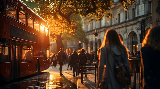 Back to School Concept, Students on the Street Returning Home After School