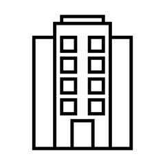 hotel building icon in line style