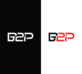 Minimalist B2P Letter Logo. Usable for Business Logo. Monogram Element