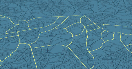 Isometric city view. View from above the map buildings. View from above the map buildings. Detailed view city. Decorative graphic tourist map. Abstract transportation background. Vector, illustration