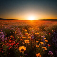 sunset in the field