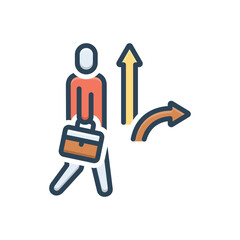 Color illustration icon for guidance