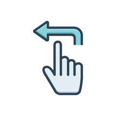 Color illustration icon for left