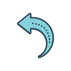 Color illustration icon for arrow