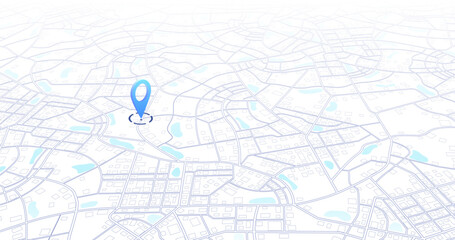Destinations. Gps tracking map. Track navigation pins on street maps, navigate mapping technology and locate position pin. Futuristic travel gps map or location navigator vector illustration