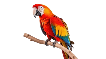 beautiful parrot on the transparent background