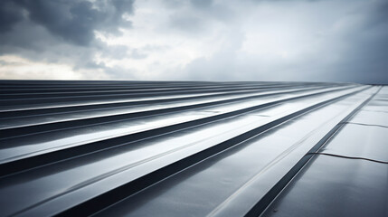 A metal sheet roof and sky